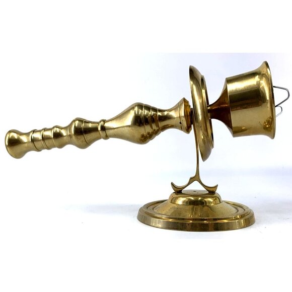 Brass Wall Mount Sconce Candle Holders 9" Set of 2 India Vintage - Picture 6 of 12